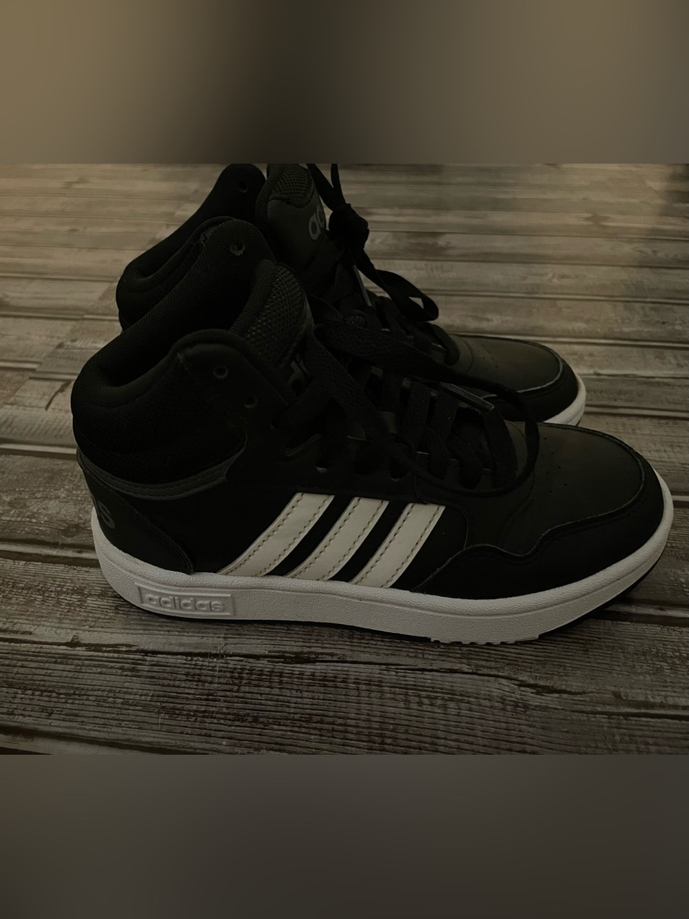 Adidas Hoops 3.0 Mid Black/White Youth Sneakers
